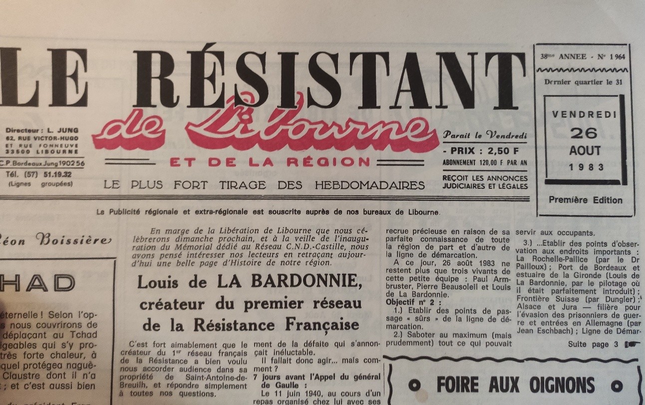 Article Le Résistant de Libourne